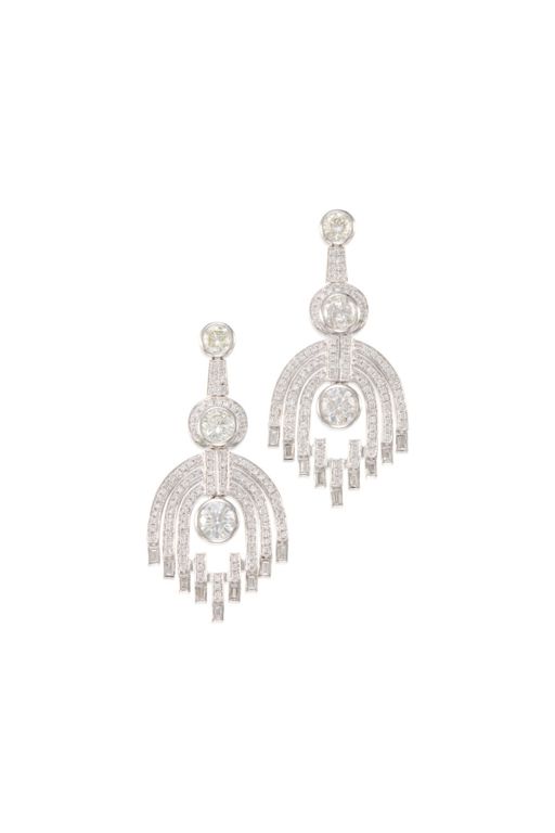 Pair of Platinum Diamond Earrings