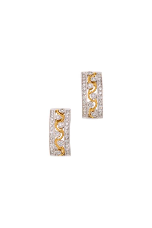 Pair of 14k Gold Diamond Earrings