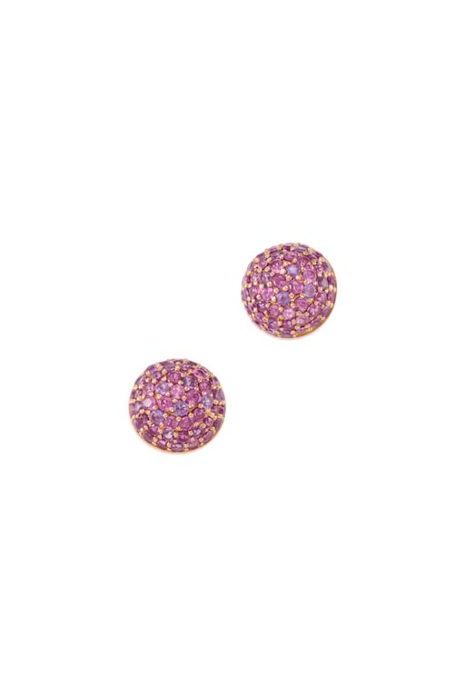 Pair of 18k Gold Garnet and Amethyst Earrings
