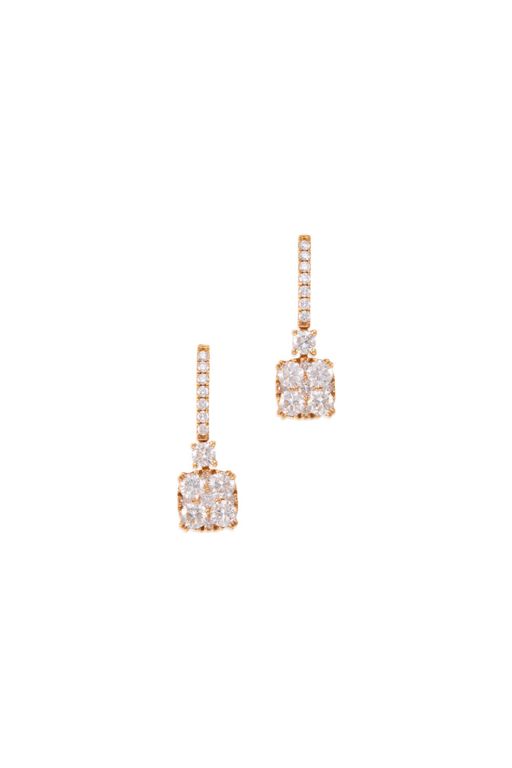 Pair of 18k Gold Diamond Earrings