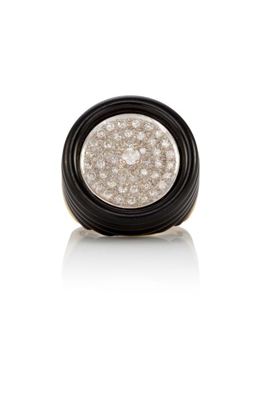 14k Gold Diamond and Onyx Ring