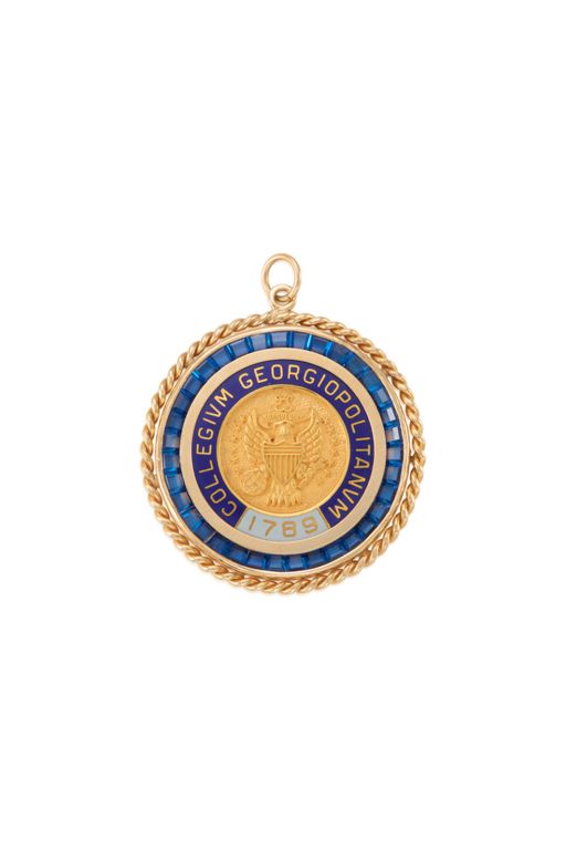 14k Gold Stone Medallion Pendant