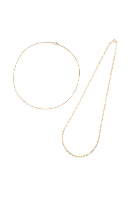 Two 14k Gold Chain Necklaces