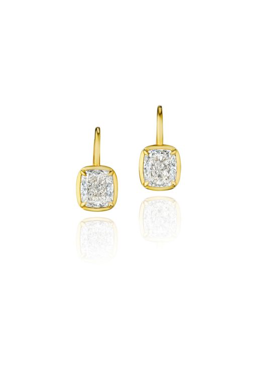 Pair of 18k Gold Diamond Earrings