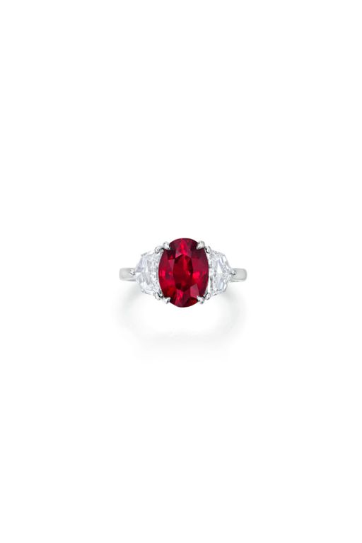 Platinum Ruby and Diamond Ring