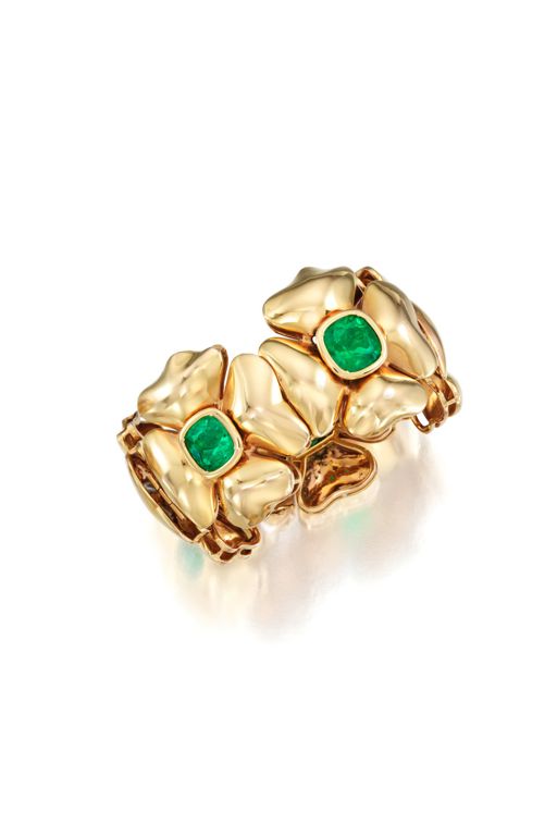 18k Gold Emerald Bracelet