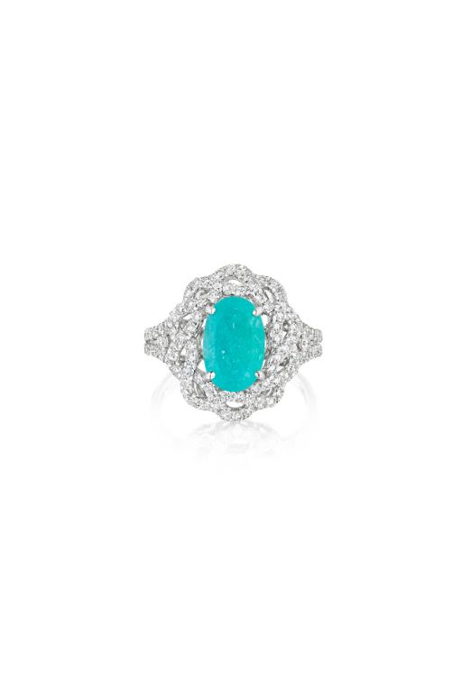 18k Gold Tourmaline and Diamond Ring