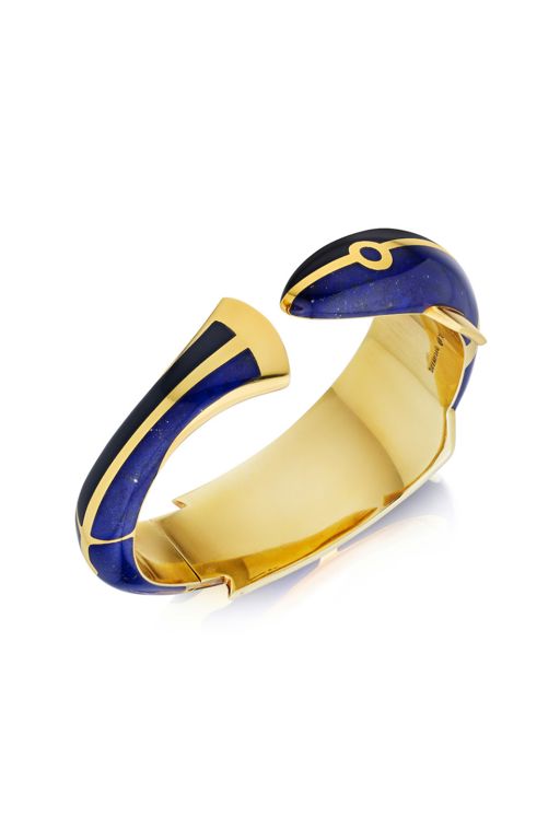 18k Gold Lapis Lazuli and Onyx Bracelet