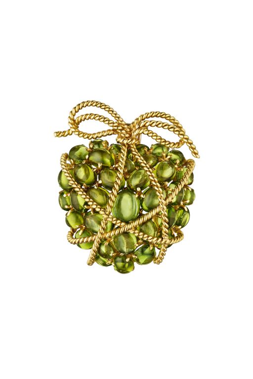 18k Gold Peridot Brooch