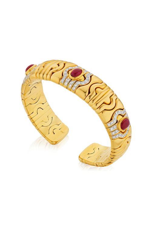 18k Gold Ruby and Diamond Bracelet