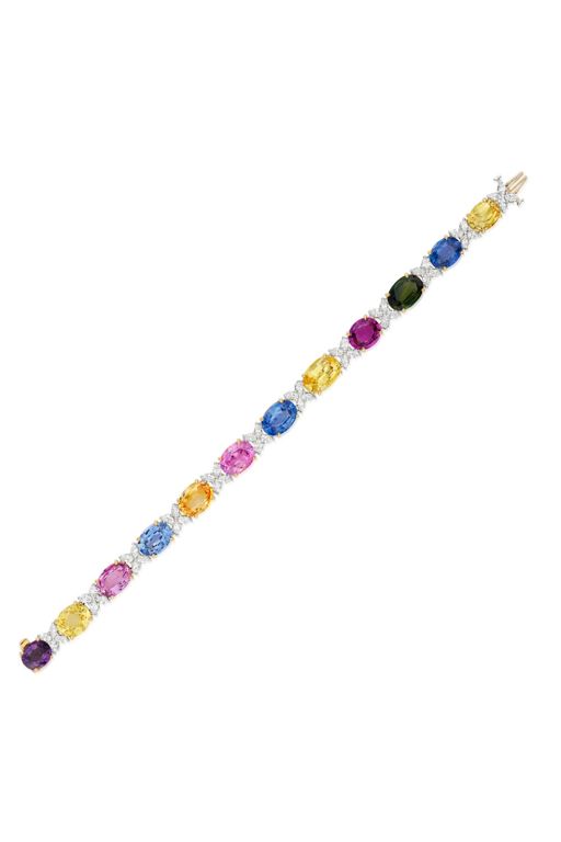 18k Gold Sapphire and Diamond Bracelet