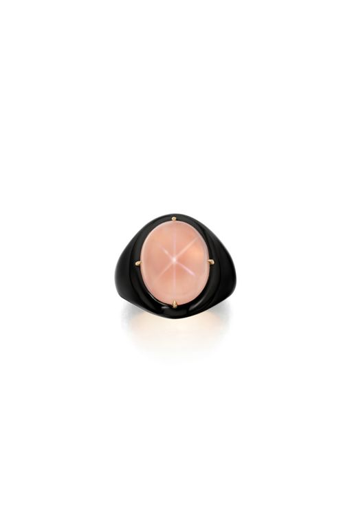18k Gold Rose Quartz Ring