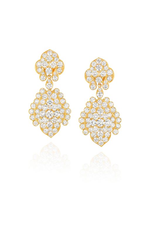 Pair of 18k Gold Diamond Earrings