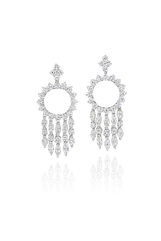 Pair of Platinum Diamond Earrings