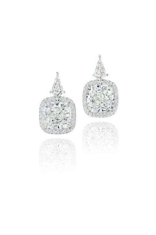 Pair of 18k Gold Diamond Earrings