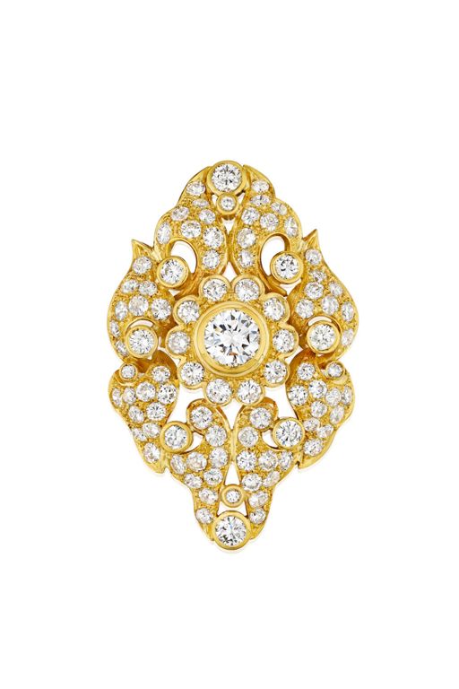 18k Gold Diamond Brooch