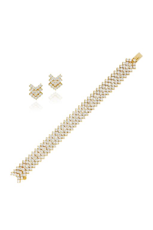 18k Gold Diamond Jewelry Set