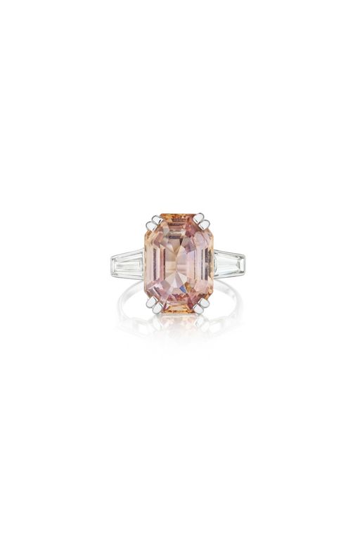 Platinum Sapphire and Diamond Ring