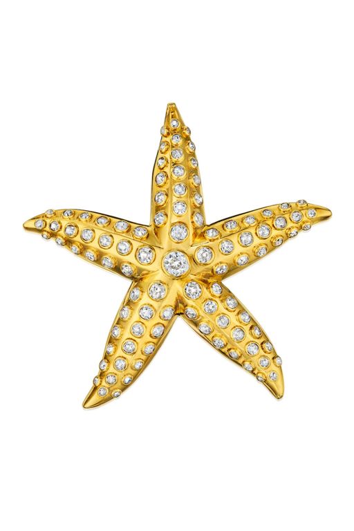 18k Gold Diamond Brooch