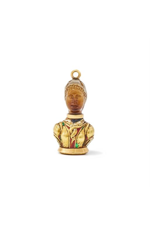 Gold Onyx and Carnelian Pendant