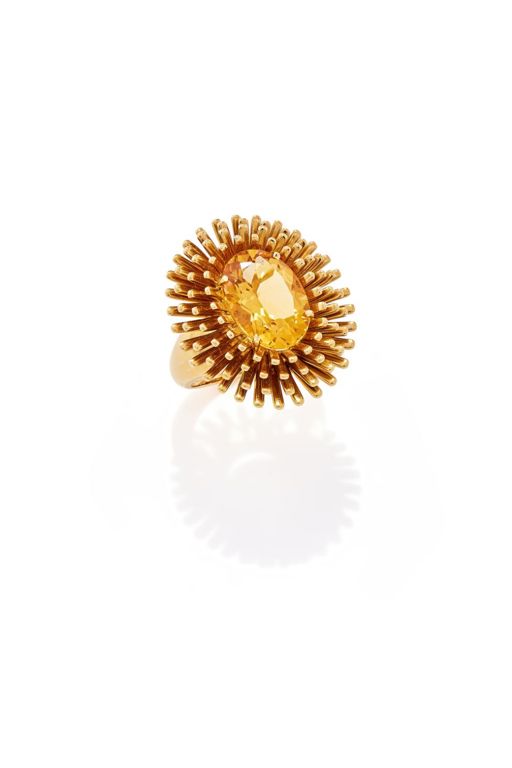 18k Gold Citrine Ring