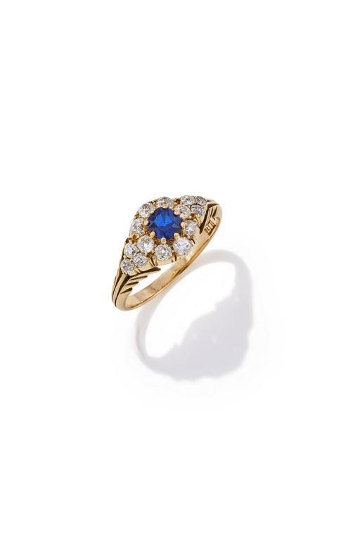 18k Gold Sapphire and Diamond Ring