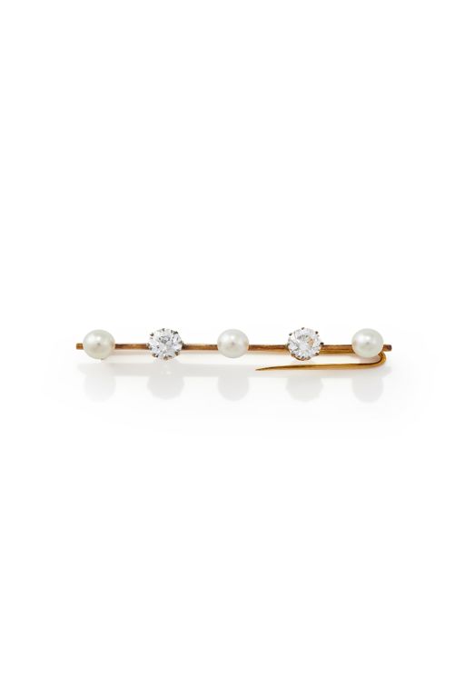 Diamond and Pearl Brooch