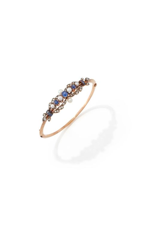 Sapphire, Pearl and Diamond Bracelet