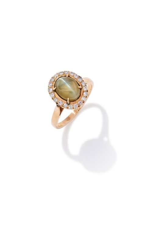 Chrysoberyl and Diamond Ring