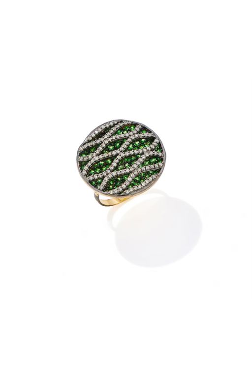 Diamond and Garnet Ring