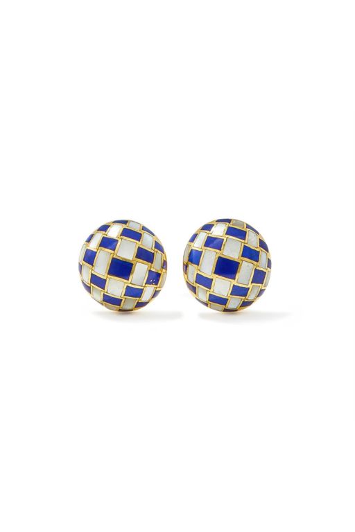 Pair of 18k Gold Lapis Lazuli Cufflinks