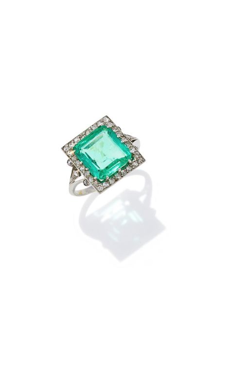 Emerald and Diamond Ring