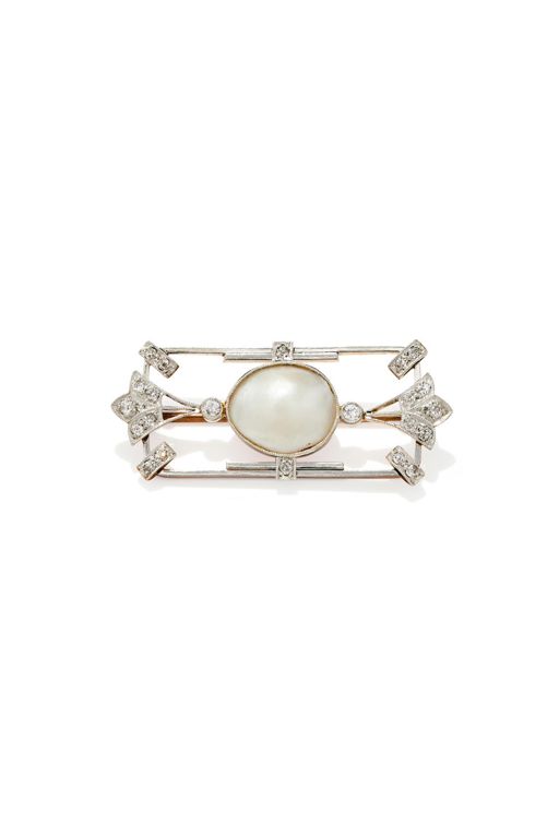 Pearl and Diamond Brooch