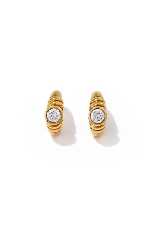 Pair of 18k Gold Diamond Earrings