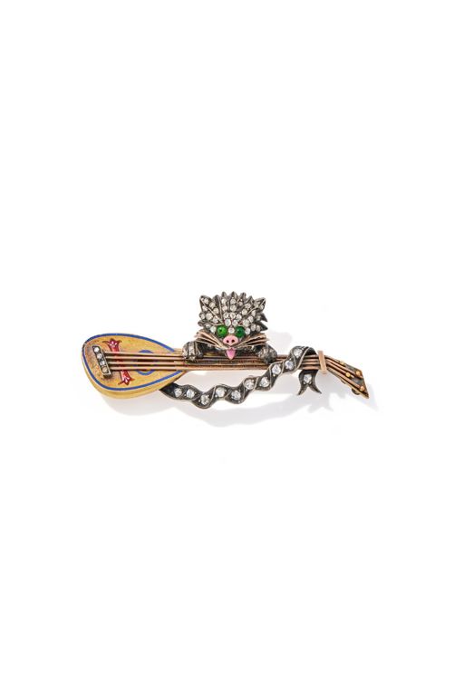 Silver and Gold Diamond Brooch