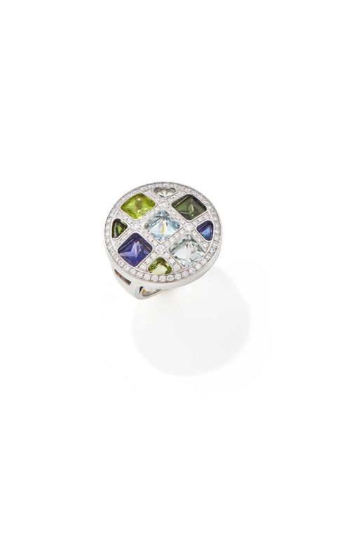 18k Gold Multi-Gem Ring