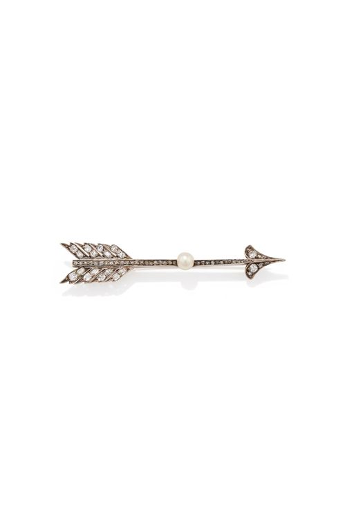 Diamond and Pearl Brooch