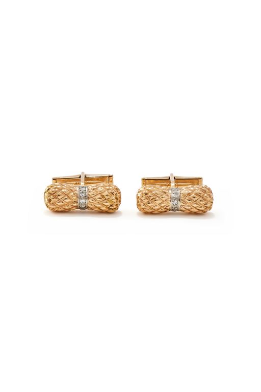 14k Gold Diamond Cufflinks