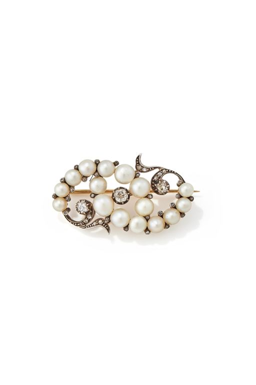 Pearl and Diamond Brooch