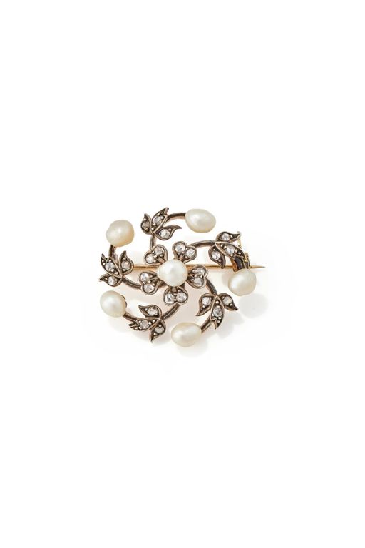 Pearl and Diamond Brooch