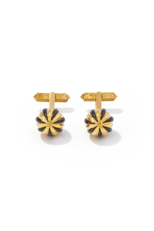 Pair of 18k Gold Enamel Cufflinks