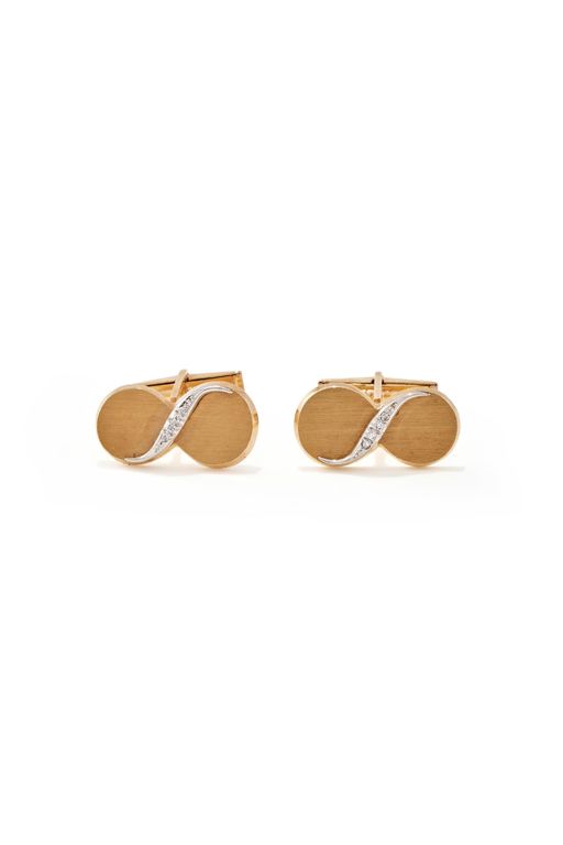 Pair of 14k Gold Diamond Cufflinks