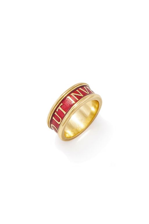 18k Gold Enamel Band Ring