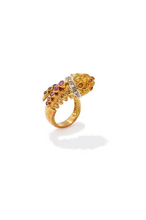 18k Gold Ruby and Diamond Ring