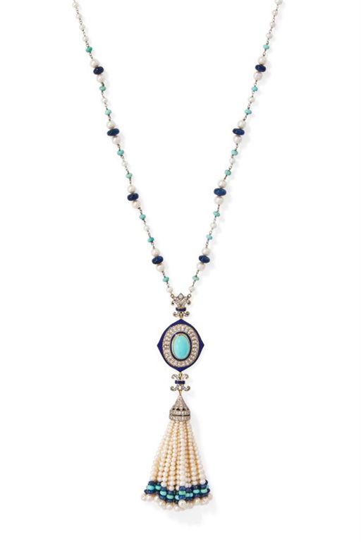 Sterling Silver Multi-Gem Tassel Necklace