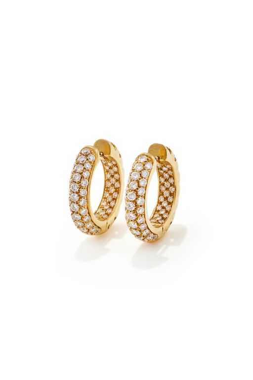 Pair of 18k Gold Diamond Earrings