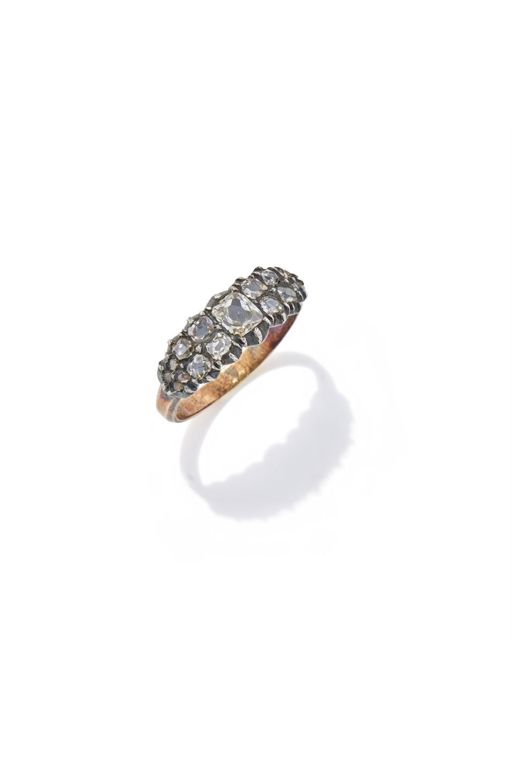 Silver and Gold Diamond Ring