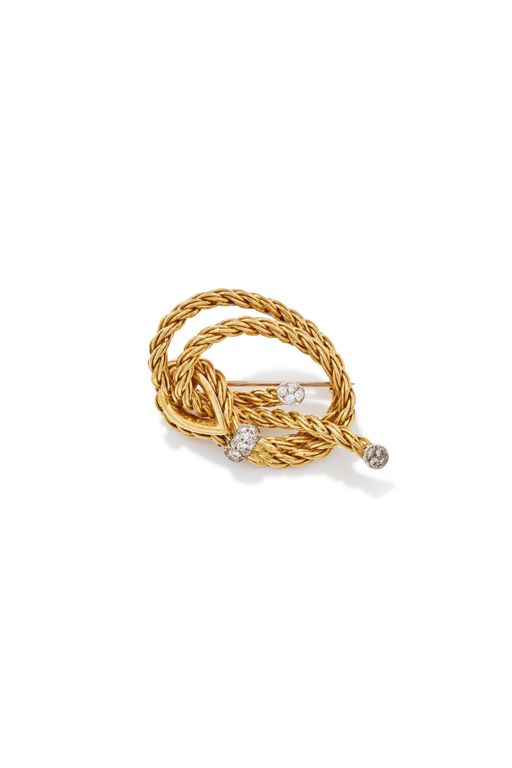 18k Gold Diamond Brooch