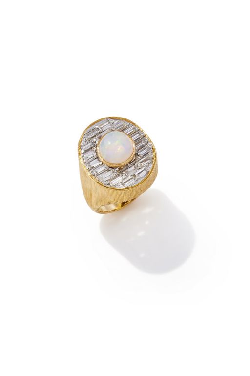 Opal and Diamond Ring