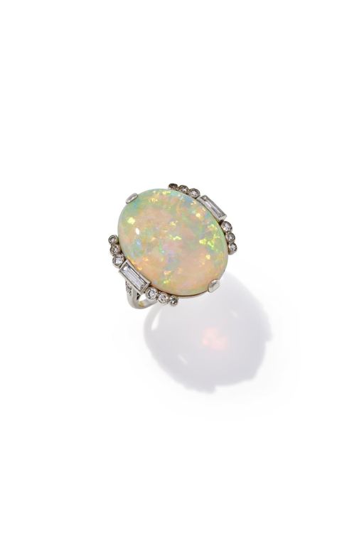 Opal and Diamond Ring